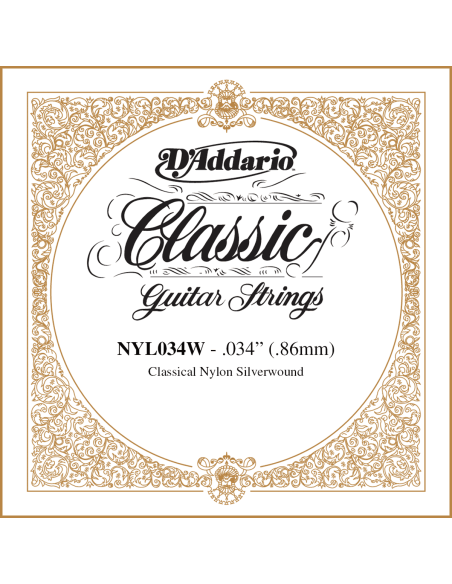 Corde à l'unité Classique Nylon plaqué argent 034