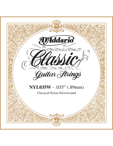 Corde à l'unité Classique Nylon plaqué argent 035