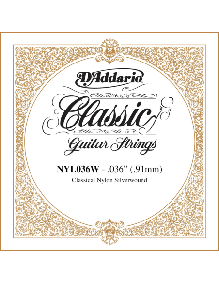 Corde à l'unité Classique Nylon plaqué argent 036