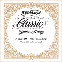 Corde à l'unité Classique Nylon plaqué argent 040