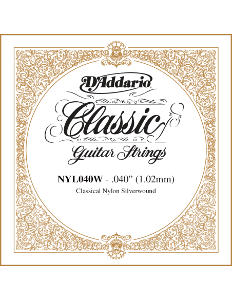 Corde à l'unité Classique Nylon plaqué argent 040