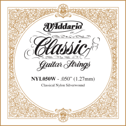 Corde à l'unité Classique Nylon plaqué argent 050