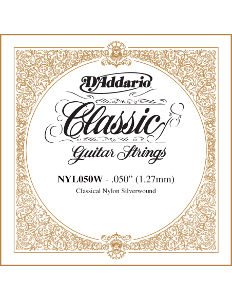Corde à l'unité Classique Nylon plaqué argent 050