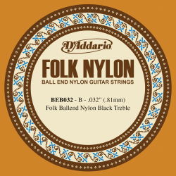 Corde à l'unité Folk Nylon noir à boule 32