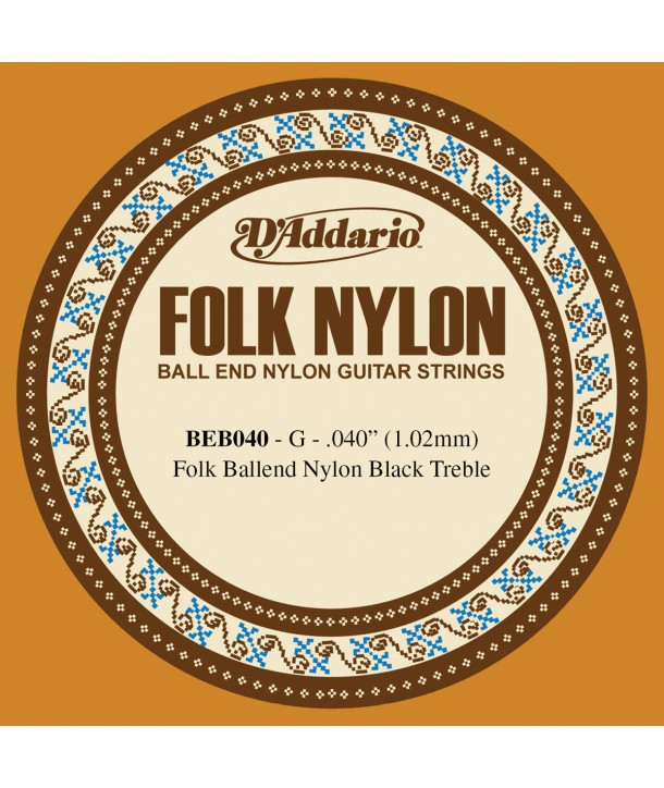 Single Classical/Folk Guitar Black Nylon 032 Ball End