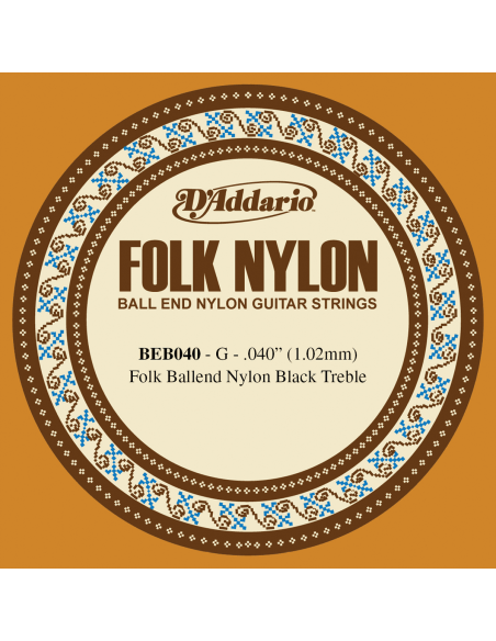 Corde à l'unité Folk Nylon noir à boule 32