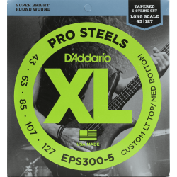 Jeu de corde basse PROSTEEL 5 cordes 43-127 Custom light top medium bottom