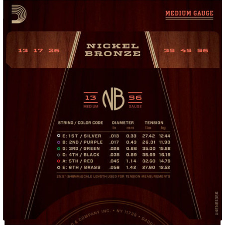 Jeu de cordes Folk Nickel Bronze Medium 13-56 Balanced Tension