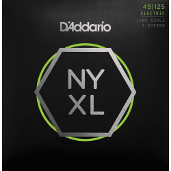 Jeu de 5 cordes Basse New York XL Nickel filé rond 45-125