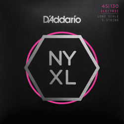Jeu de 5 cordes Basse New York XL Nickel filé rond 45-130