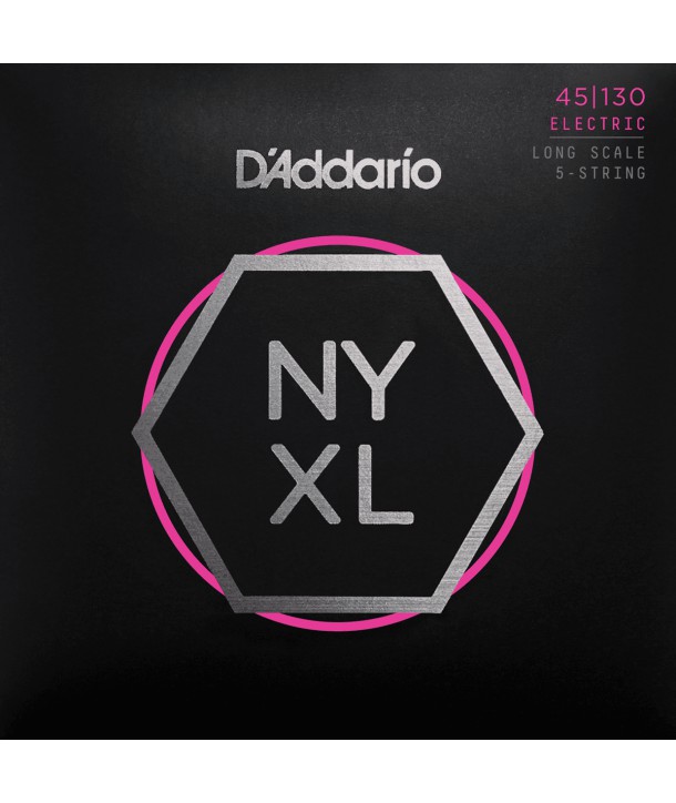 Jeu de 5 cordes Basse New York XL Nickel filé rond 45-130