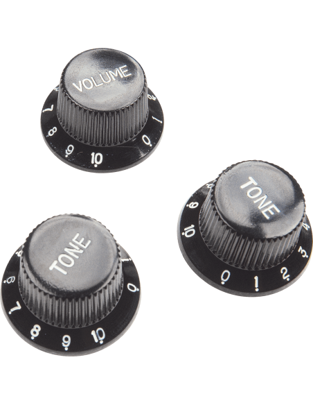 Boutons de réglage type Strat noirs