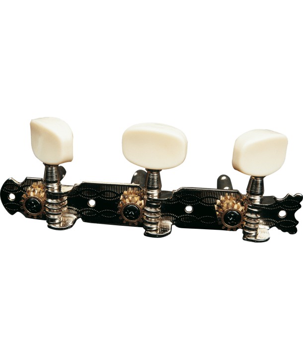 Platine nickel avec boutons plastqiues pour guitare acoustique