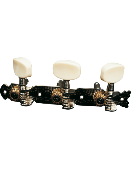 Platine nickel avec boutons plastqiues pour guitare acoustique