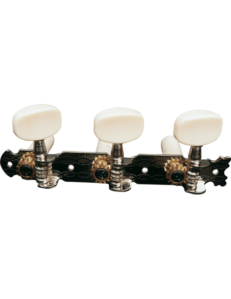 Platine nickel avec boutons plastiques pour guitare classique