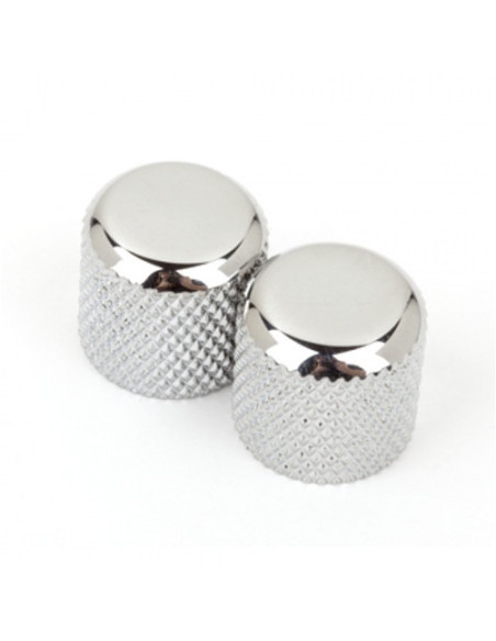 Paire de boutons de réglage dôme chrome