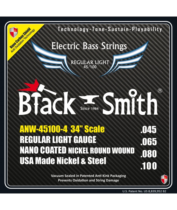 Jeu de cordes Basse AOT Coated Nickel Light 40-100 Long scale