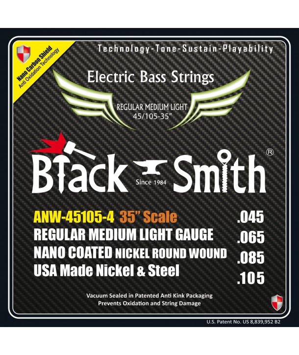 Juego de cuerdas para Bajo AOT Coated Nickel Regular medium light 45-105 Super Long scale