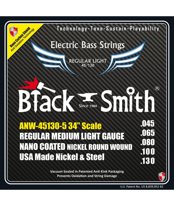 Jeu de 5 cordes Basse AOT Coated Nickel Regular light 45-130 Long scale