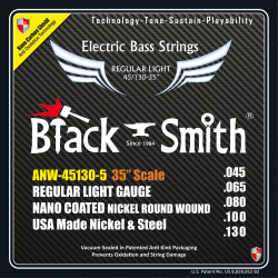 Jeu de 5 cordes Basse AOT Coated Nickel Regular light 45-130 Super Long scale
