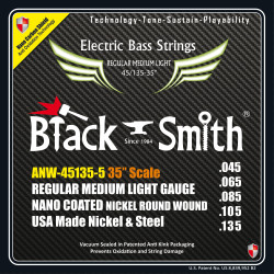 Jeu de 5 cordes Basse AOT Coated Nickel Regular medium light 45-135 Super Long scale