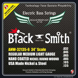 Jeu de 6 cordes Basse AOT Coated Nickel Regular medium light 32-135 Long scale