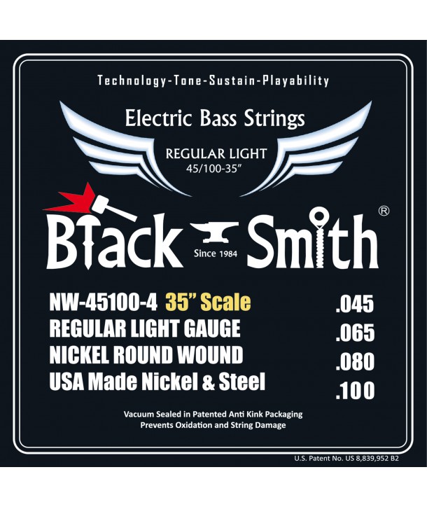 Jeu de cordes Basse Filé rond Nickel Regular light 45-100 Super long scale