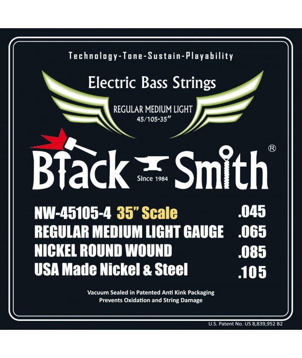 Bass strings set Nickel round wound Regular medium light 45-105 Super long scale
