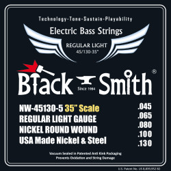 Jeu de 5 cordes Basse Filé rond Nickel Regular light 45-130 Super long scale