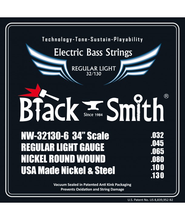 Bassgitarren 6-Saiten Nickel Round wound Regular light 32-130 Long scale
