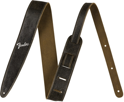 thumbnail image 2 of Genuine Fender 2” Wide Road Worn Adjustable Leather Guitar Strap – Black, Standard Length, MPN 099-0660-006 2 of 5