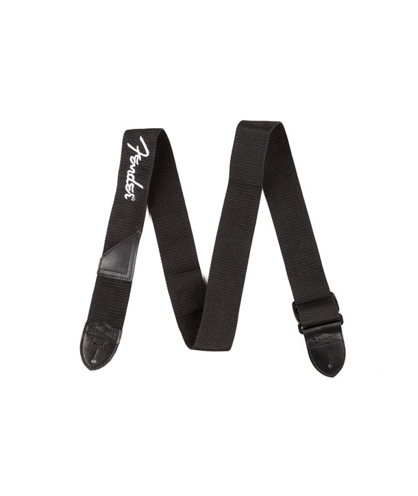 Fender Black Polyester white Logo Gurt