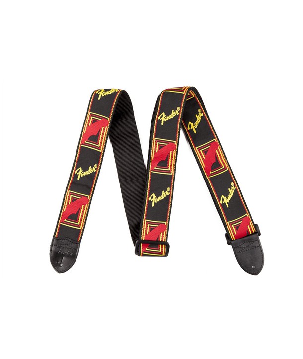 2" Fender Monogrammed Gurt Black/Yellow/Red