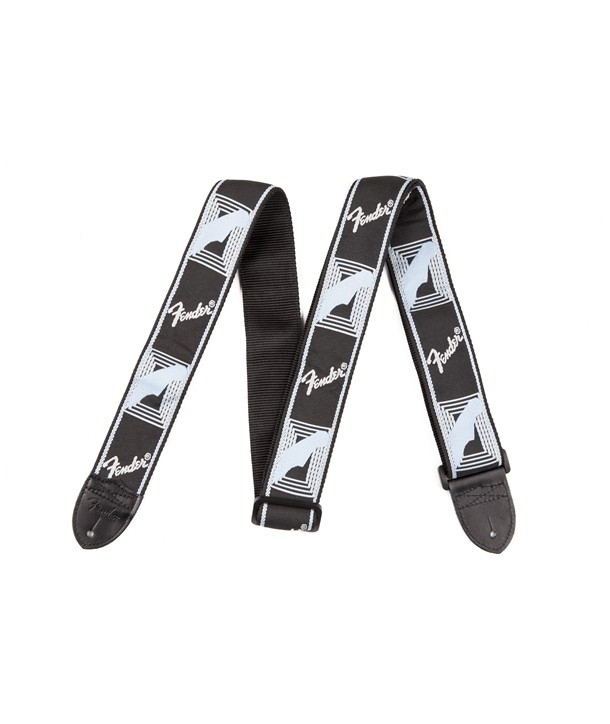 Fender 2” Monogrammed Strap Black/Light Grey/Blue