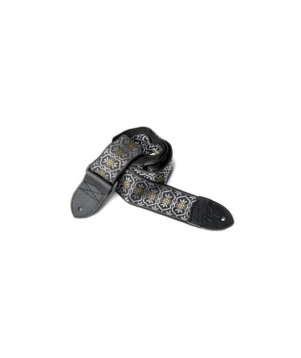 Fender Nylon Jacquard Strap Silver and Gold