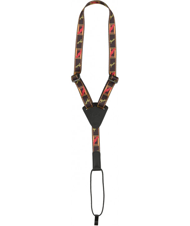 Courroie Fender nylon pour ukulélé Black/Yellow/Red
