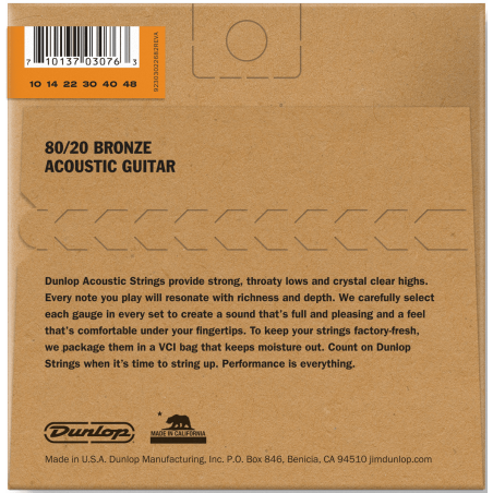 Acoustic strings set 80/20 Bronze Extra Light 10-48