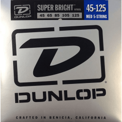 Jeu de 5 cordes pour basse  Super bright Acier 45-125