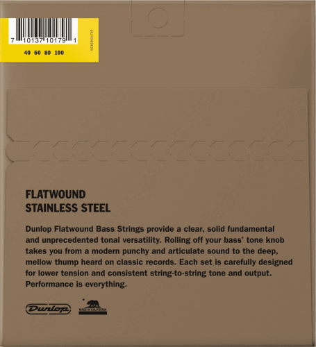 Bass strings set Stainless steel flat wound 40-100