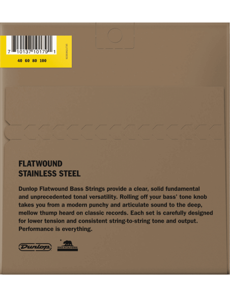 Bass strings set Stainless steel flat wound 40-100