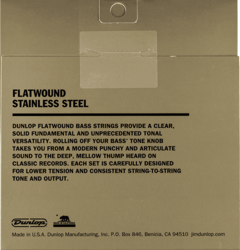 Bass strings set Stainless steel flat wound 45-105
