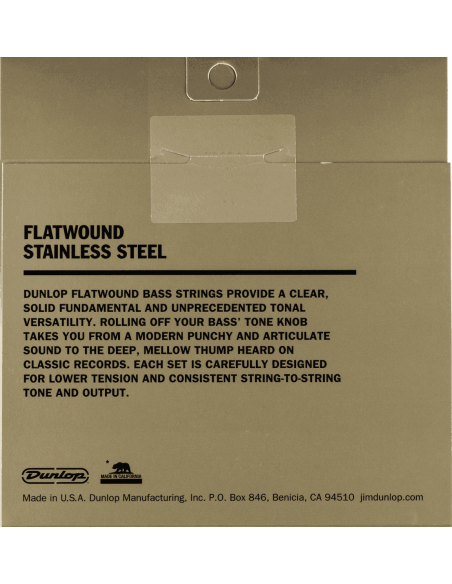 Bass strings set Stainless steel flat wound 45-105
