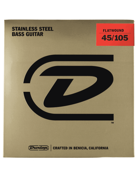 Bass strings set Stainless steel flat wound 45-105