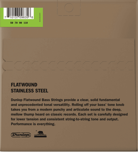Bass strings set Stainless steel flat wound 50-110