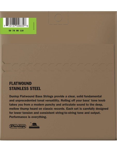 Jeu de cordes pour basse filé plat acier inoxydable 50-110