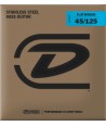 Bass 5 strings set Stainless steel flat wound 45-125