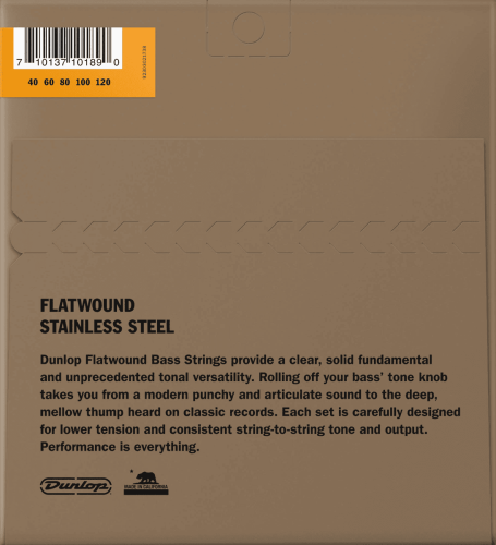Jeu de 5 cordes pour basse filé plat acier inoxydable 40-120 Medium scale