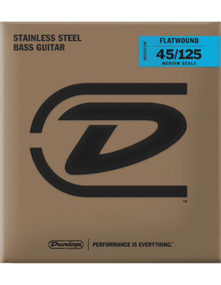 Bass 5 strings set Stainless steel flat wound 45-125 Medium scale