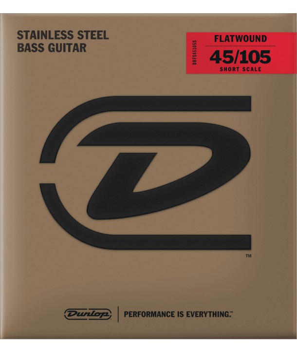 Bass strings set Stainless steel flat wound 45-105 Short scale