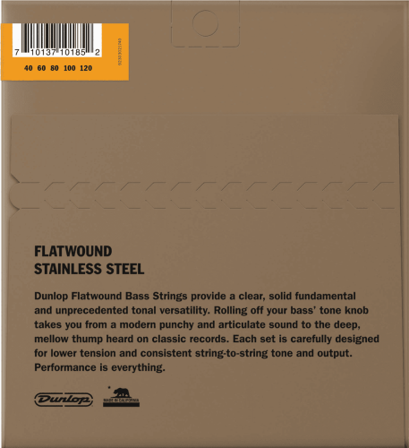 Bass 5 strings set Stainless steel flat wound 40-120 Short scale